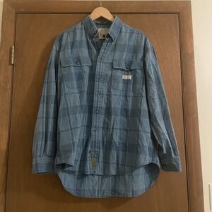 Vintage Tommy Hilfiger Men's Plaid Button Up Long Sleeve Shirt Size L